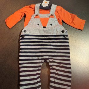 Fox Jersey Jumper Overall 2-Piece Outfit